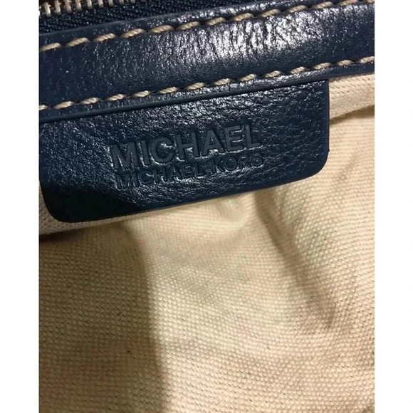 Michael Kors navy blue leather satchel handbag - Picture 6 of 12